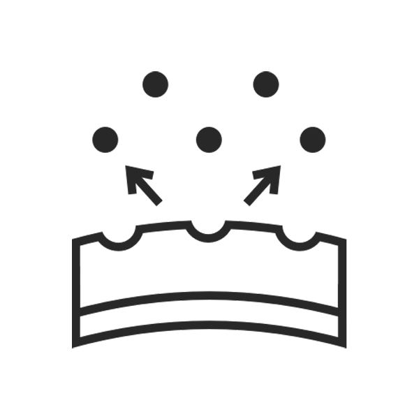Black line icon representing skin layer with black dots representing removal of blackheads